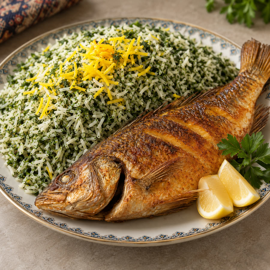 سبزی پلو با ماهی